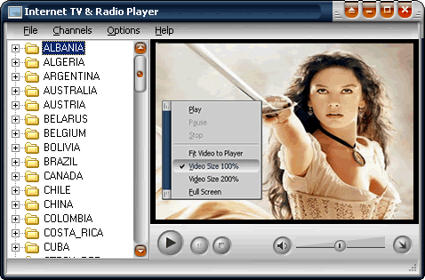 Internet TV & Radio Player - Watch TV and listen radio stations on your PC